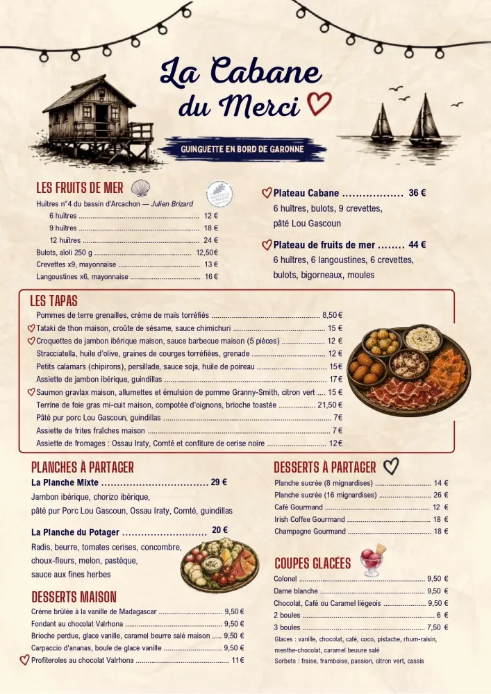 Carte Guinguette Merci